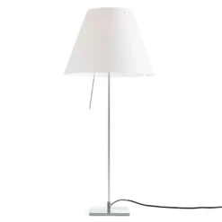 Luceplan Costanza Tischlampe D13if Aluminium/weiß