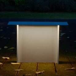 Luceplan Fienile LED-Sockelleuchte 32cm Hellgrau